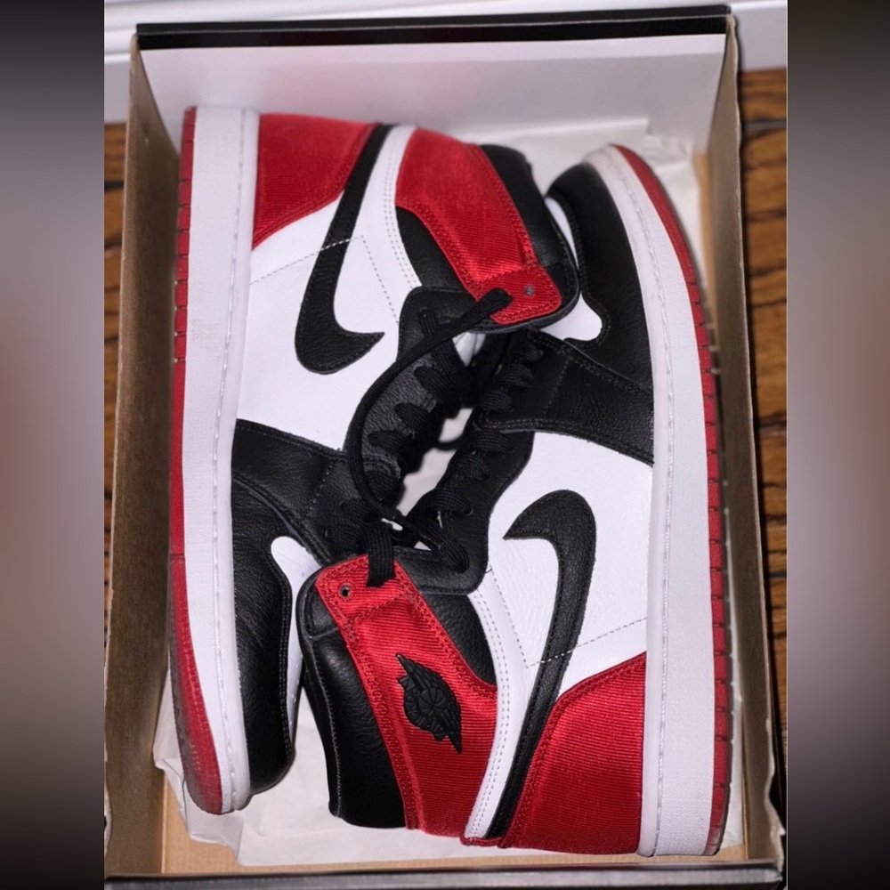 COPY - Nike Air Jordan High Tops Red Satin